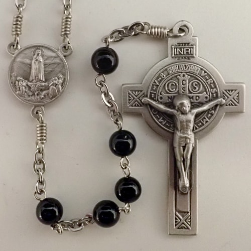 Black Onyx Gemstone Rosary