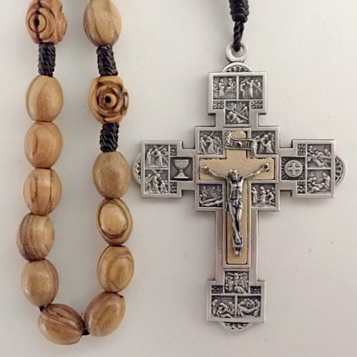 Olive Wood Cord Rosary
